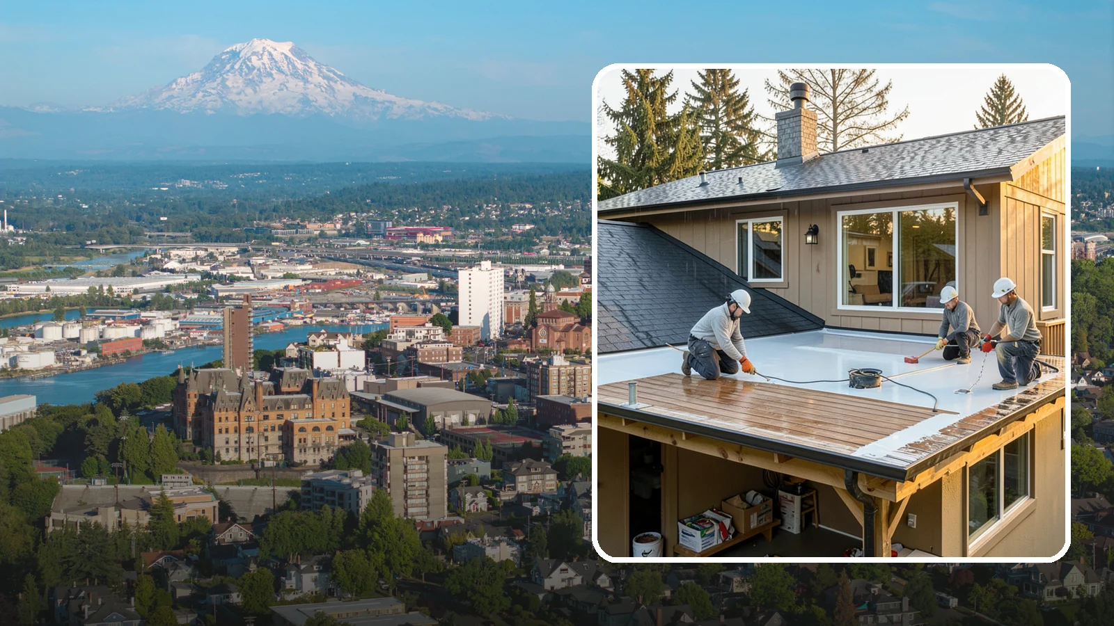 Waterproof Deck Coating in Tacoma, Pierce County, WA - Waterproof deck coating that seals surfaces and protects the living space below from rain.