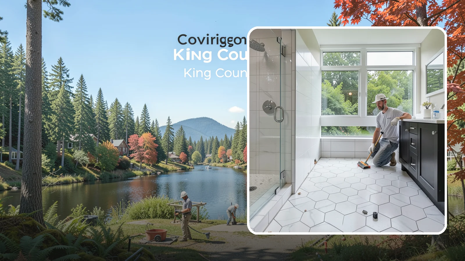 Wet Room Construction in Covington, King County, WA - Wet room construction turns the entire bathroom into a fully waterproofed, open bathing space.
