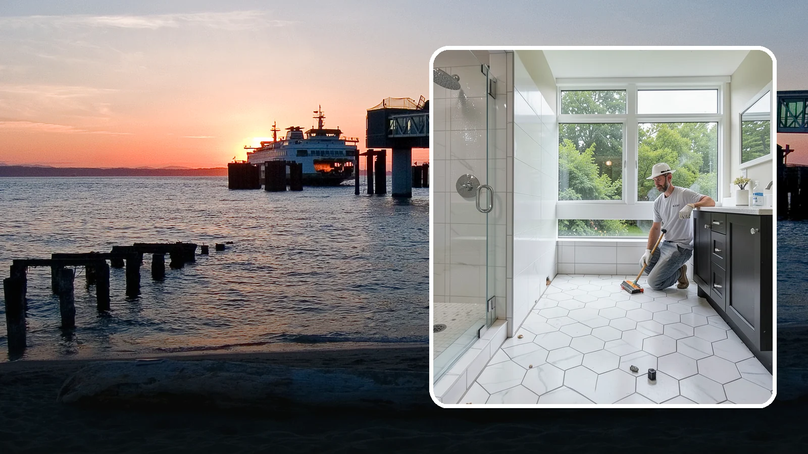 Wet Room Construction in Edmonds, Snohomish County, WA - Wet room construction turns the entire bathroom into a fully waterproofed, open bathing space.