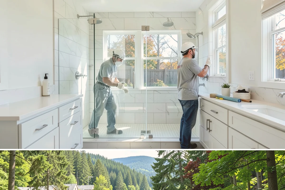 Wet Room Construction in Lake Forest Park, King County, WA - Wet room builds involve extensive detailing best carried out during the slower winter schedule for uninterrupted focus.