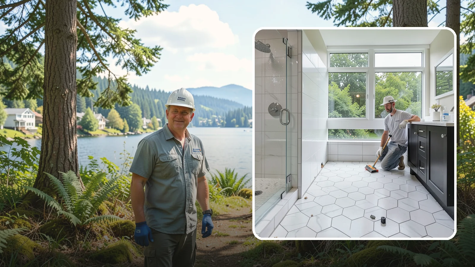 Wet Room Construction in Milton, King County, WA - Wet room construction turns the entire bathroom into a fully waterproofed, open bathing space.