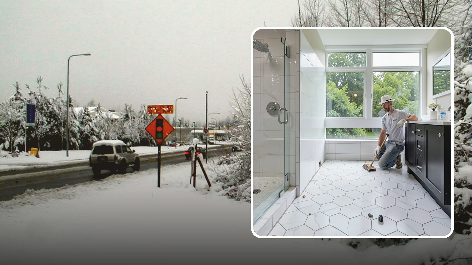 Wet Room Construction in Newcastle, King County, WA - Wet room construction turns the entire bathroom into a fully waterproofed, open bathing space.