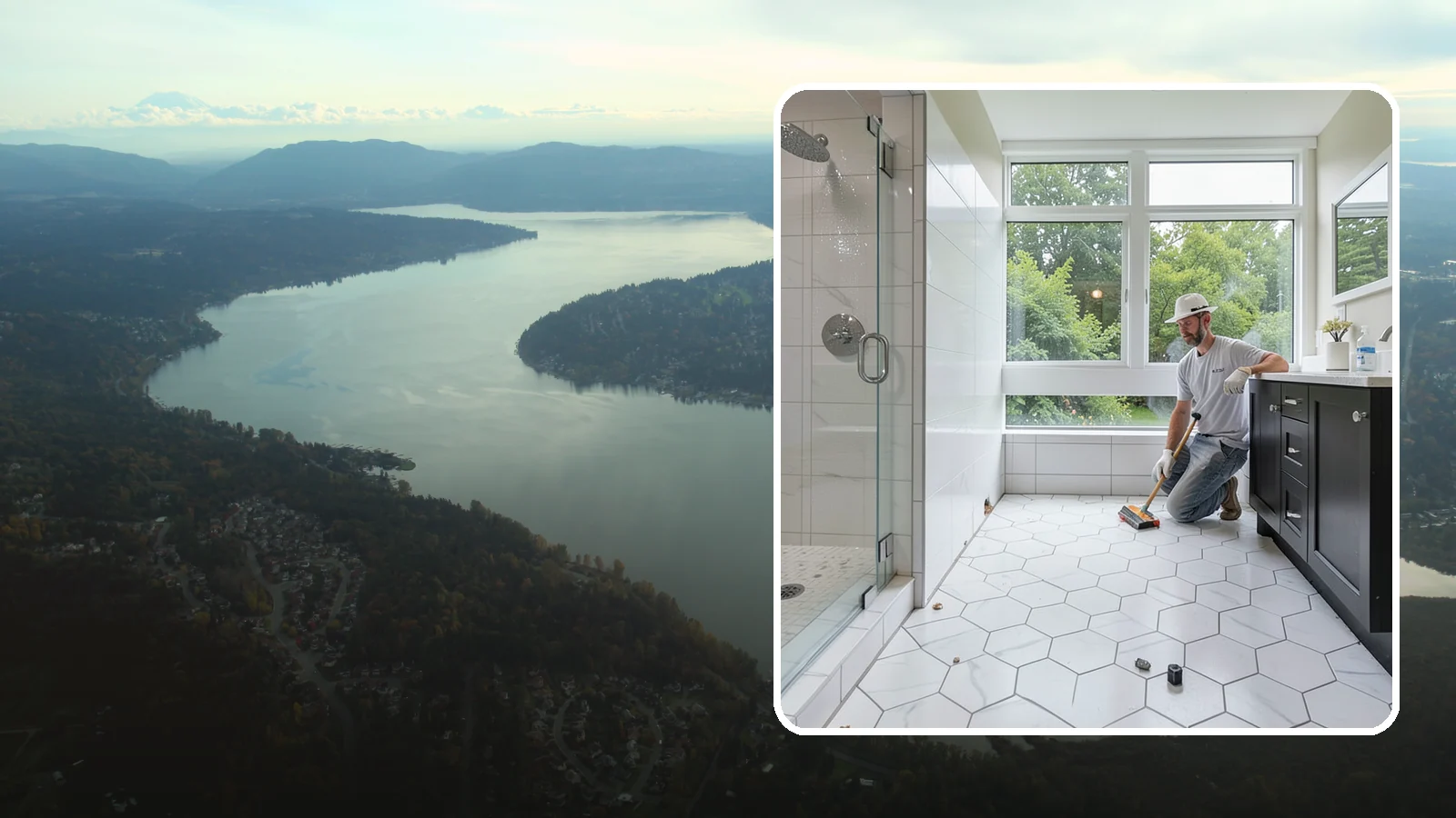 Wet Room Construction in Sammamish, King County, WA - Wet room construction turns the entire bathroom into a fully waterproofed, open bathing space.
