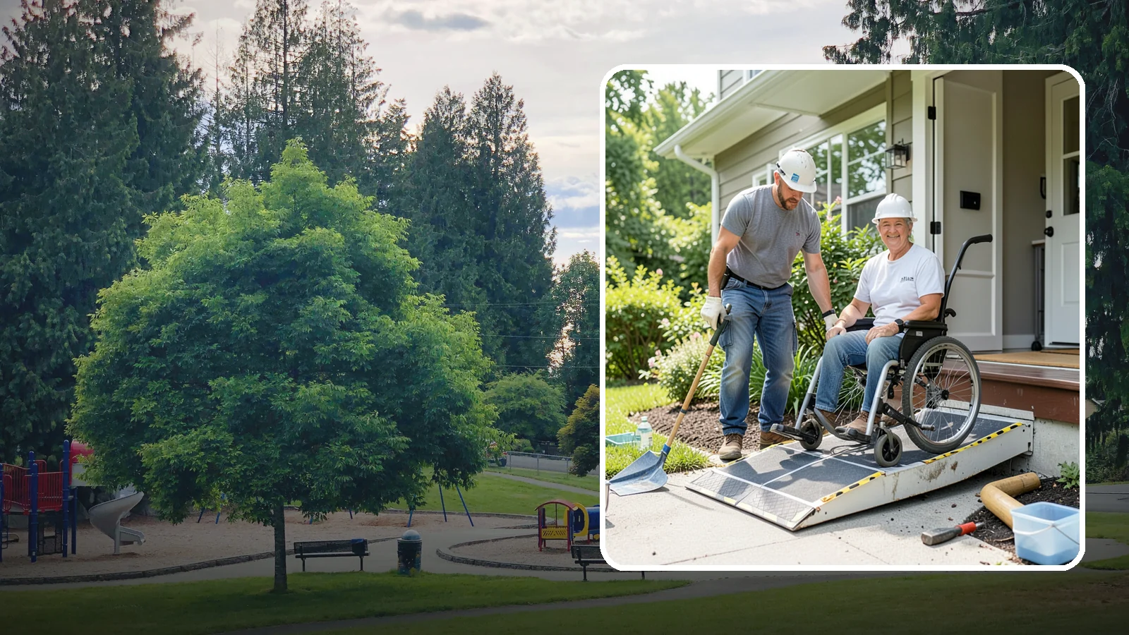 Wheelchair Ramp Construction in Bonney Lake, Pierce County, WA - We design and build code-compliant wheelchair ramps that make Western Washington homes safely reachable in any weather.
