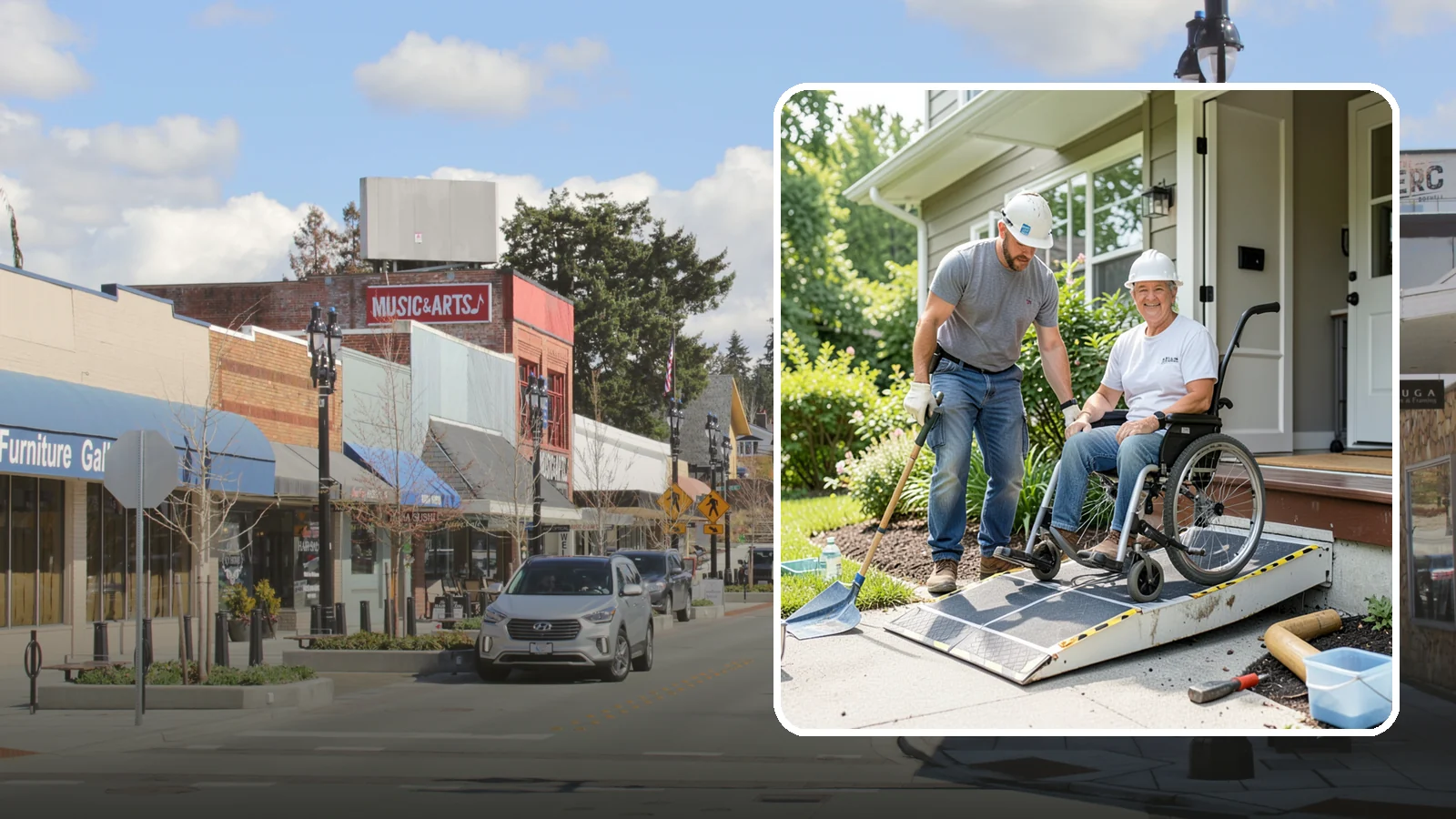Wheelchair Ramp Construction in Bothell, King County, WA - We design and build code-compliant wheelchair ramps that make Western Washington homes safely reachable in any weather.