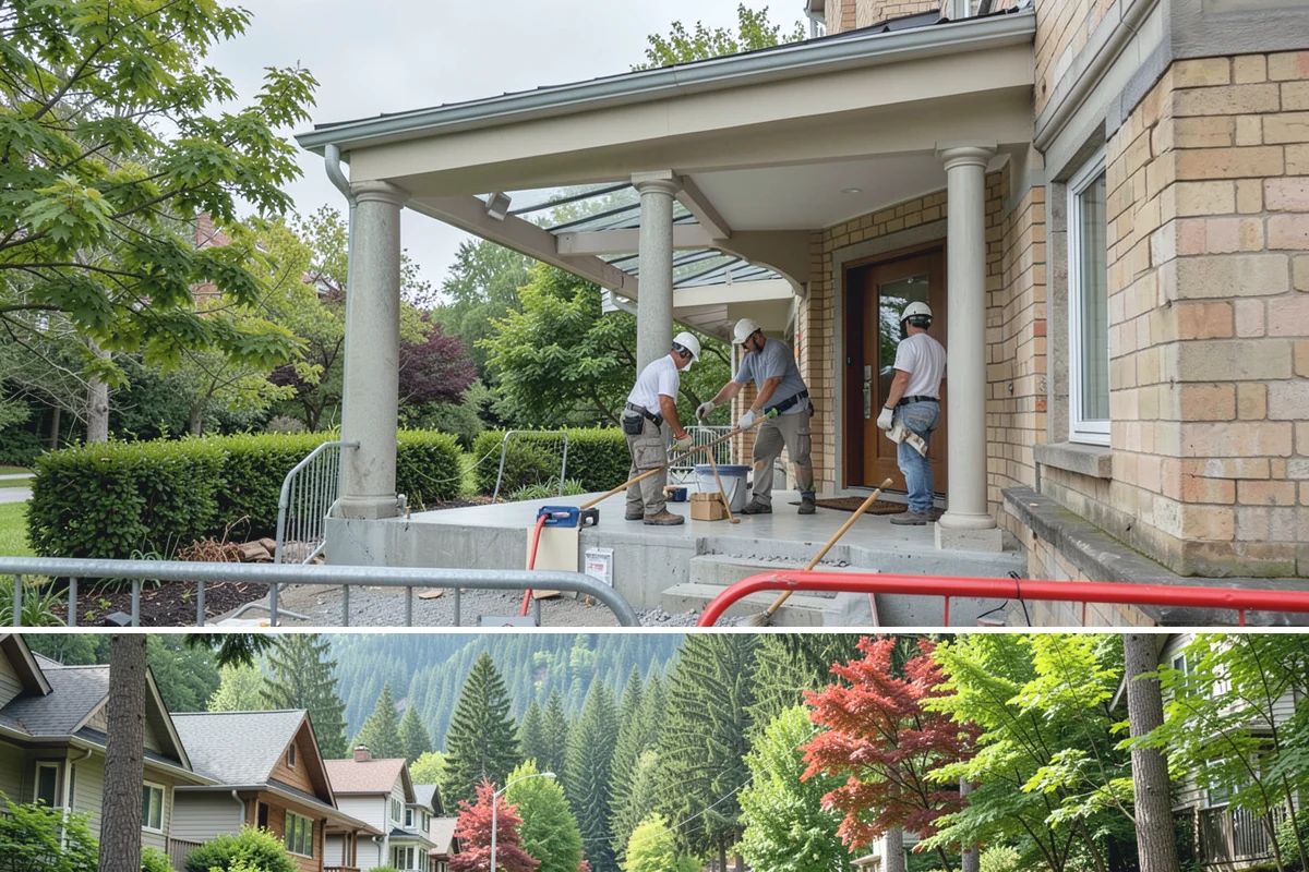 Wheelchair Ramp Construction in Darrington, Snohomish County, WA - Ramps can be built year-round, though drier late-spring and summer windows speed up concrete footing cures and finishing.