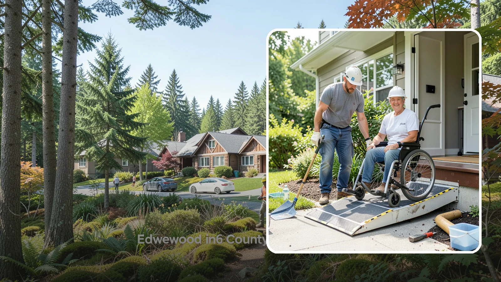 Wheelchair Ramp Construction in Edgewood, Pierce County, WA - We design and build code-compliant wheelchair ramps that make Western Washington homes safely reachable in any weather.