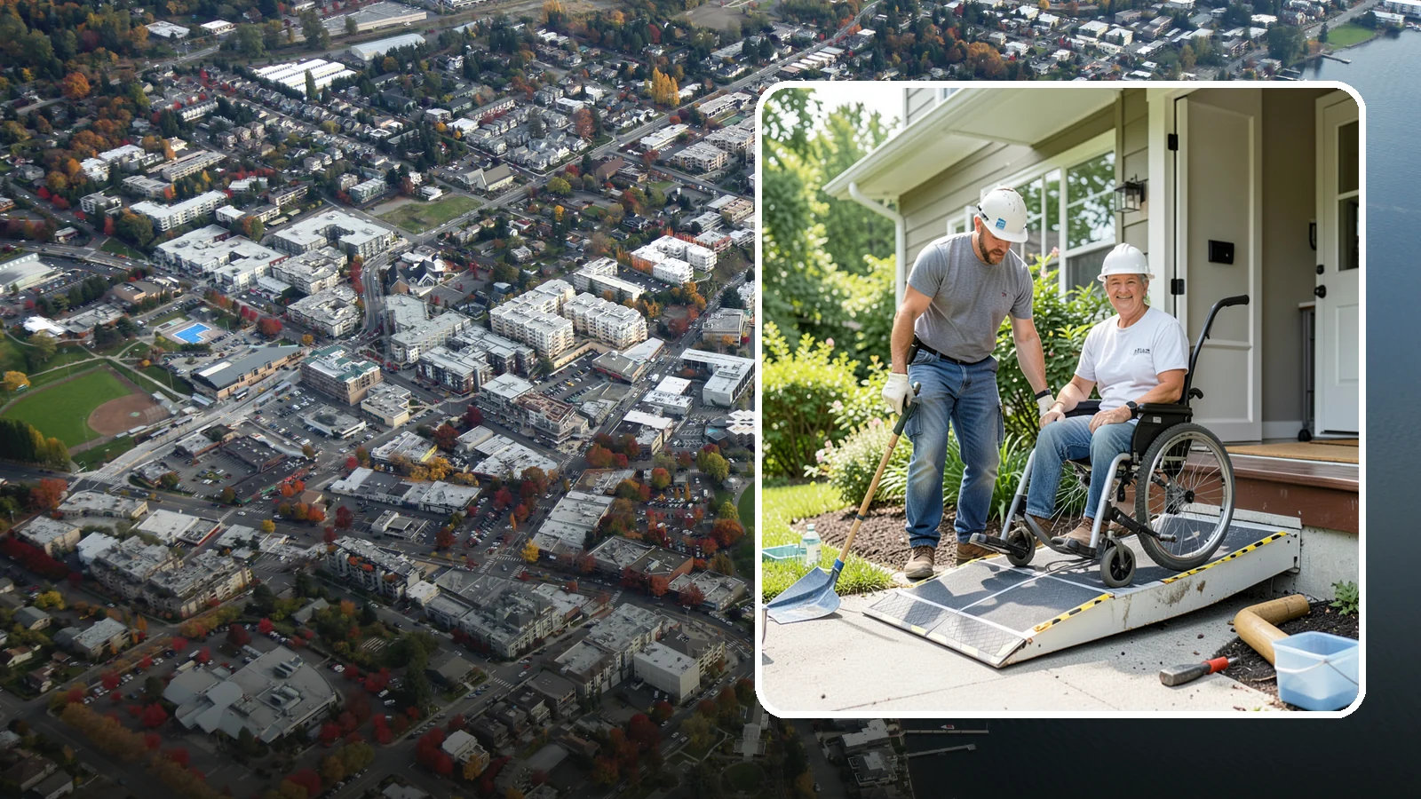 Wheelchair Ramp Construction in Kirkland, King County, WA - We design and build code-compliant wheelchair ramps that make Western Washington homes safely reachable in any weather.