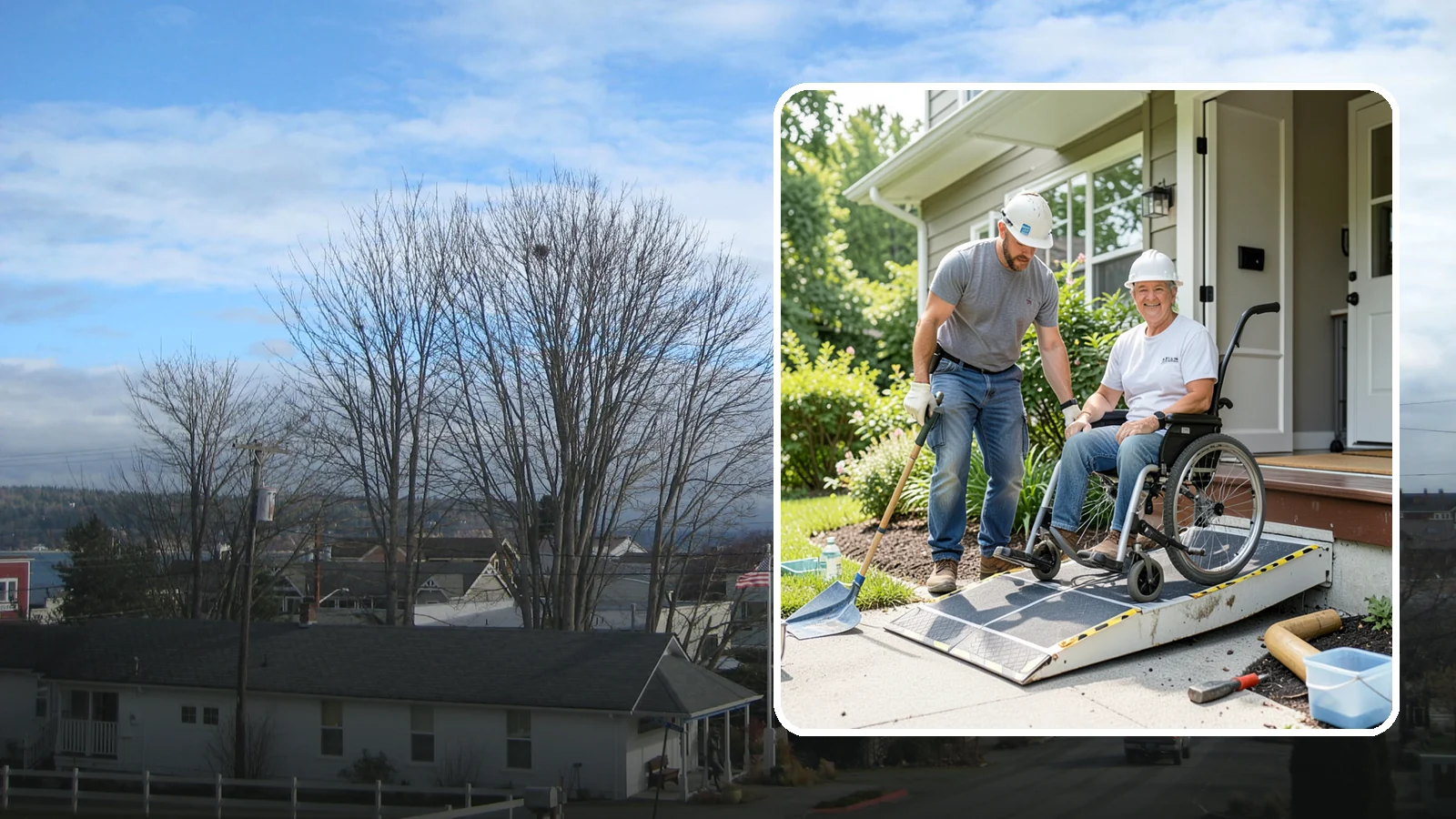 Wheelchair Ramp Construction in Langley, Island County, WA - We design and build code-compliant wheelchair ramps that make Western Washington homes safely reachable in any weather.