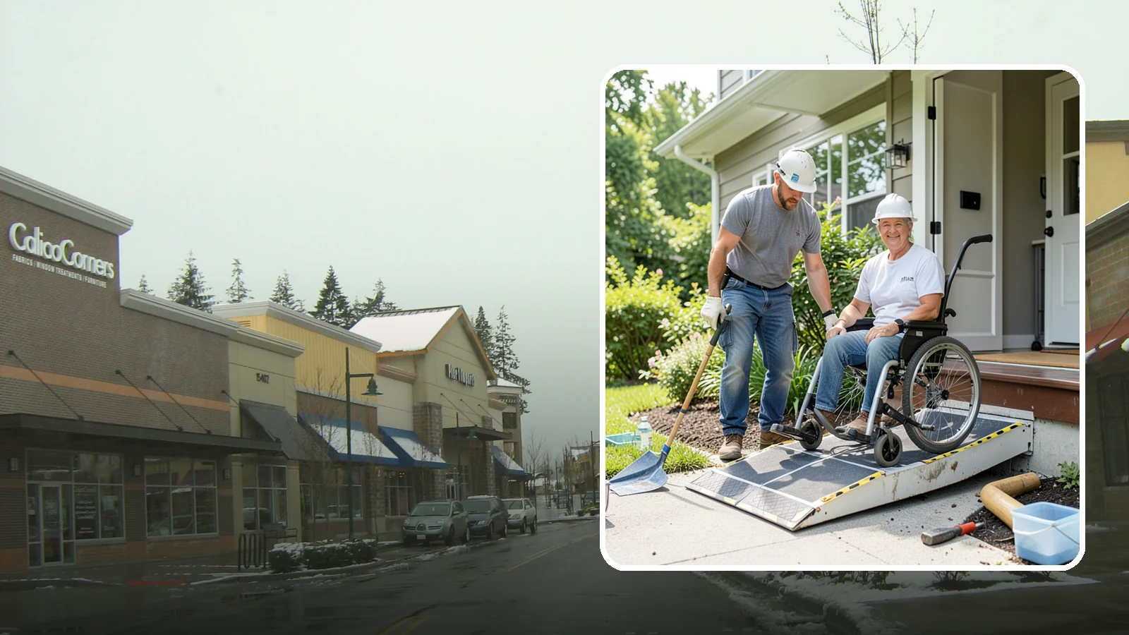 Wheelchair Ramp Construction in Mill Creek, Snohomish County, WA - We design and build code-compliant wheelchair ramps that make Western Washington homes safely reachable in any weather.