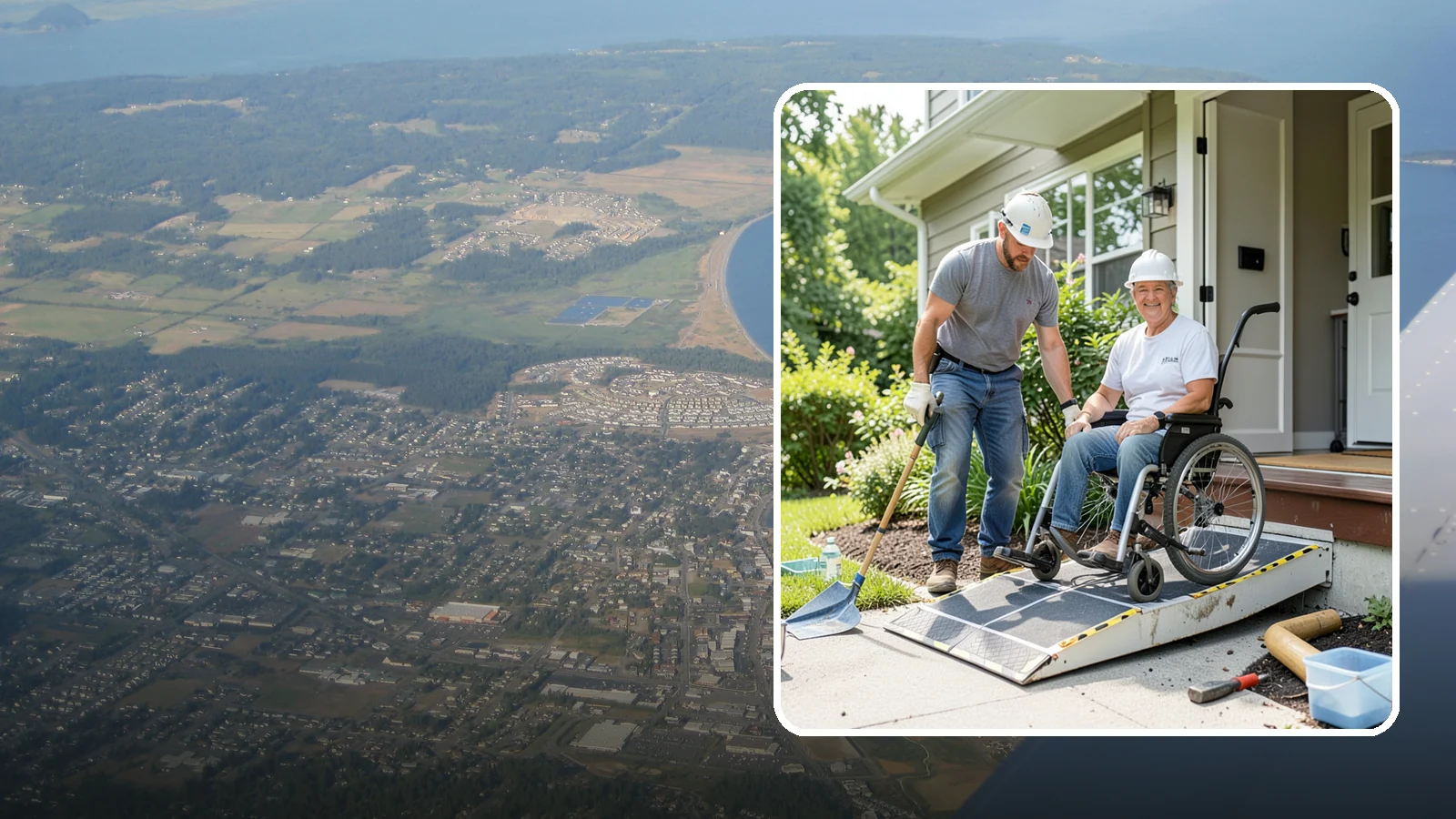 Wheelchair Ramp Construction in Oak Harbor, Island County, WA - We design and build code-compliant wheelchair ramps that make Western Washington homes safely reachable in any weather.