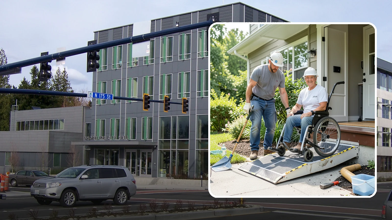 Wheelchair Ramp Construction in Shoreline, King County, WA - We design and build code-compliant wheelchair ramps that make Western Washington homes safely reachable in any weather.
