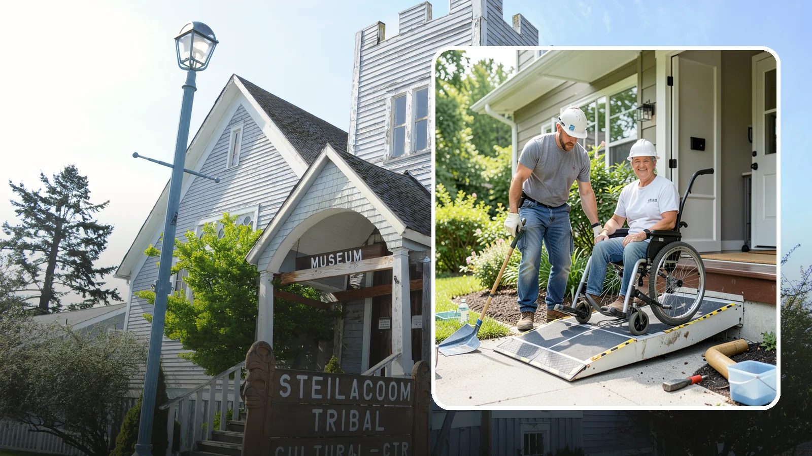 Wheelchair Ramp Construction in Steilacoom, Pierce County, WA - We design and build code-compliant wheelchair ramps that make Western Washington homes safely reachable in any weather.
