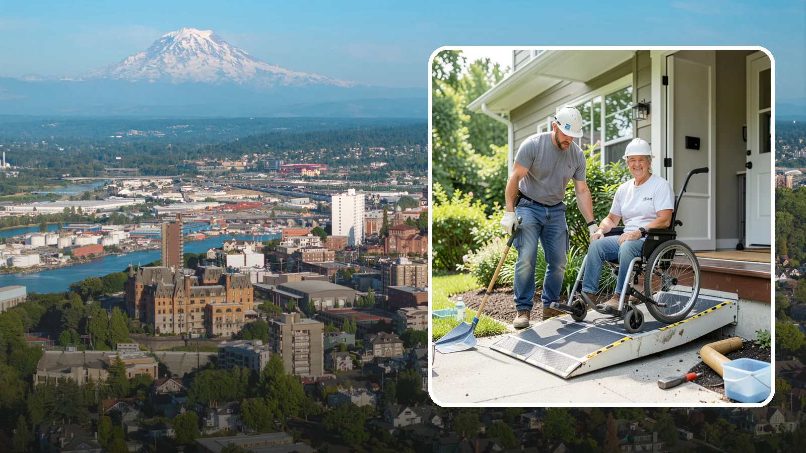 Wheelchair Ramp Construction in Tacoma, Pierce County, WA - We design and build code-compliant wheelchair ramps that make Western Washington homes safely reachable in any weather.