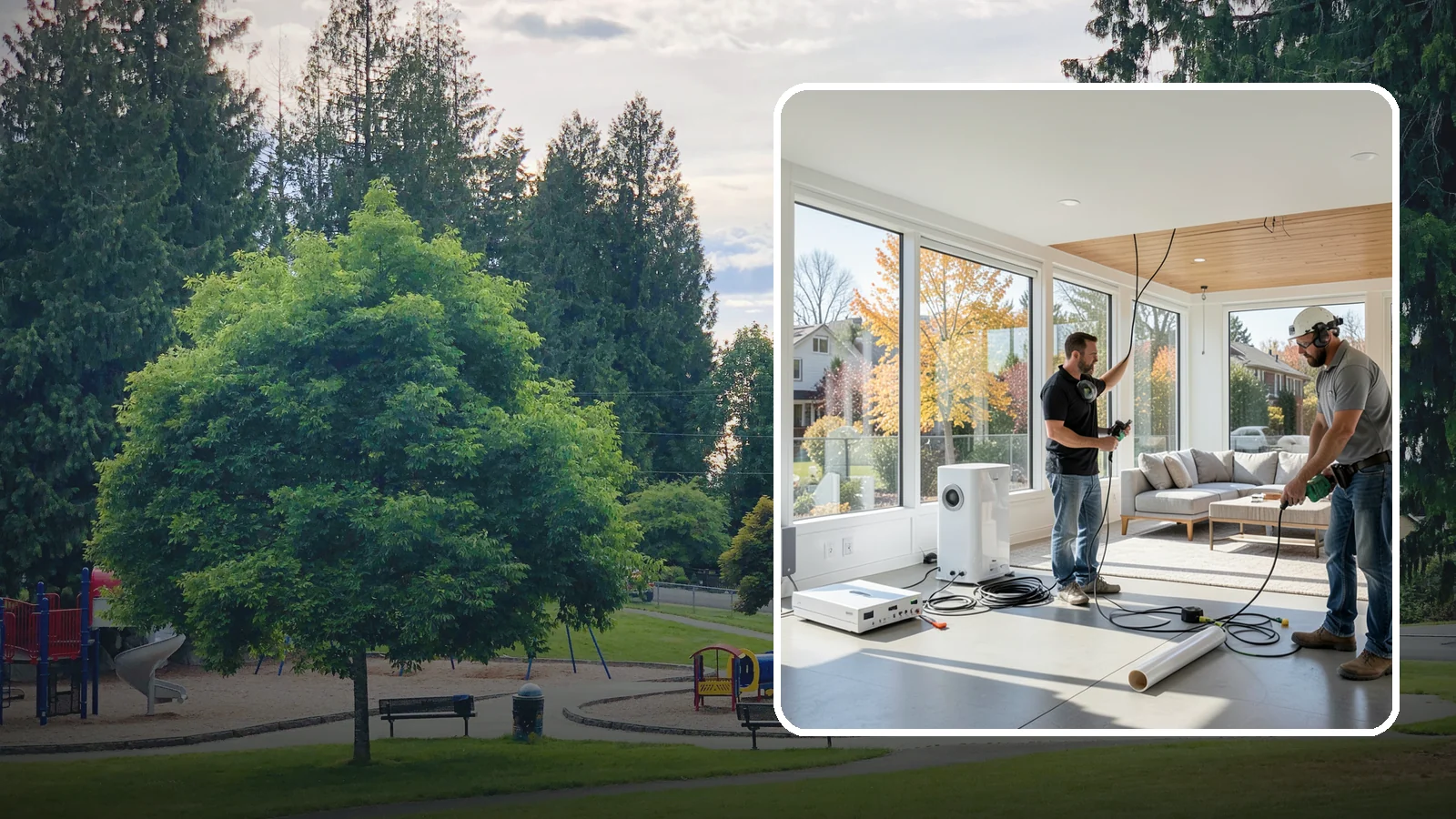 Whole-Home Audio Installation in Bonney Lake, Pierce County, WA - We install whole-home audio that streams music seamlessly to any room, indoors or on the covered patio.