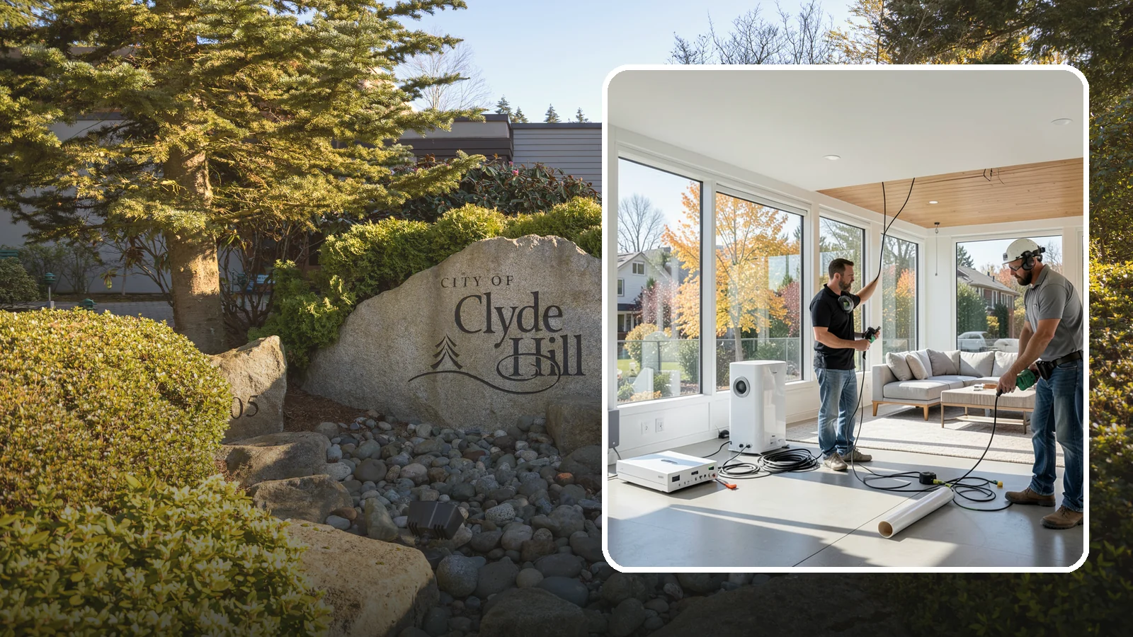 Whole-Home Audio Installation in Clyde Hill, King County, WA - We install whole-home audio that streams music seamlessly to any room, indoors or on the covered patio.