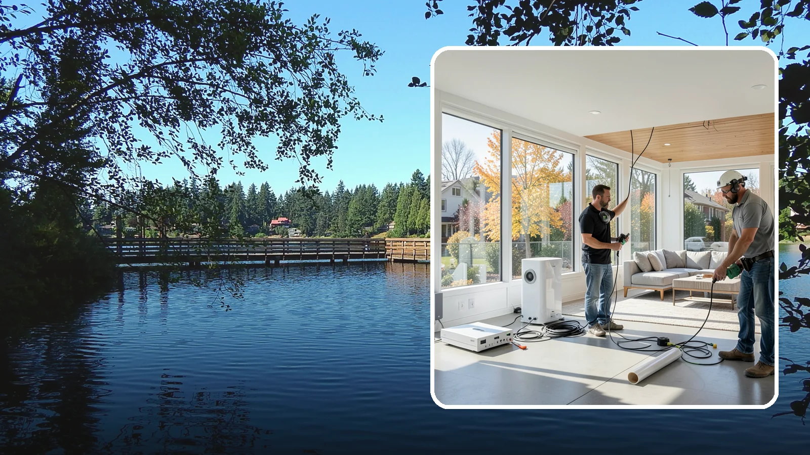 Whole-Home Audio Installation in Federal Way, King County, WA - We install whole-home audio that streams music seamlessly to any room, indoors or on the covered patio.
