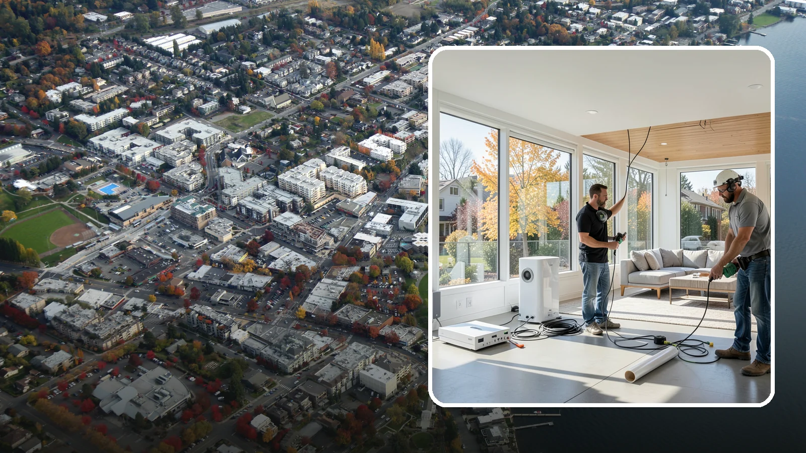 Whole-Home Audio Installation in Kirkland, King County, WA - We install whole-home audio that streams music seamlessly to any room, indoors or on the covered patio.