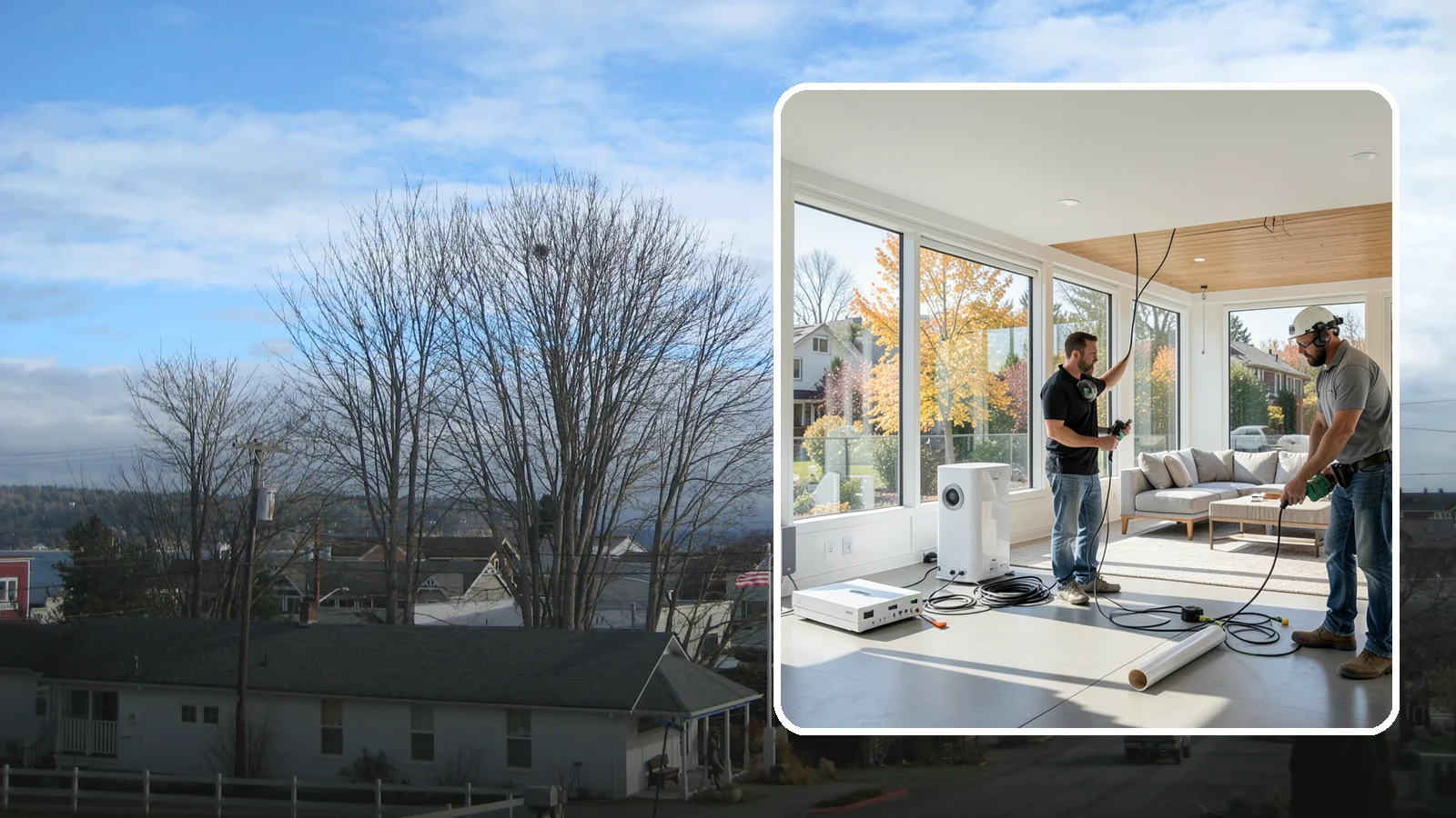 Whole-Home Audio Installation in Langley, Island County, WA - We install whole-home audio that streams music seamlessly to any room, indoors or on the covered patio.
