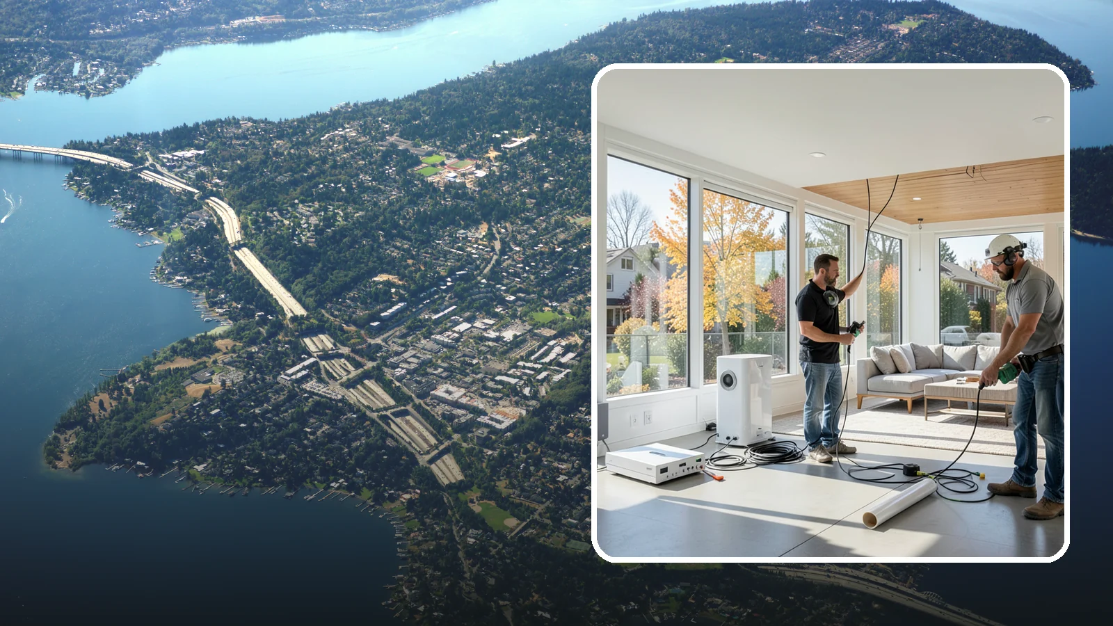 Whole-Home Audio Installation in Mercer Island, King County, WA - We install whole-home audio that streams music seamlessly to any room, indoors or on the covered patio.