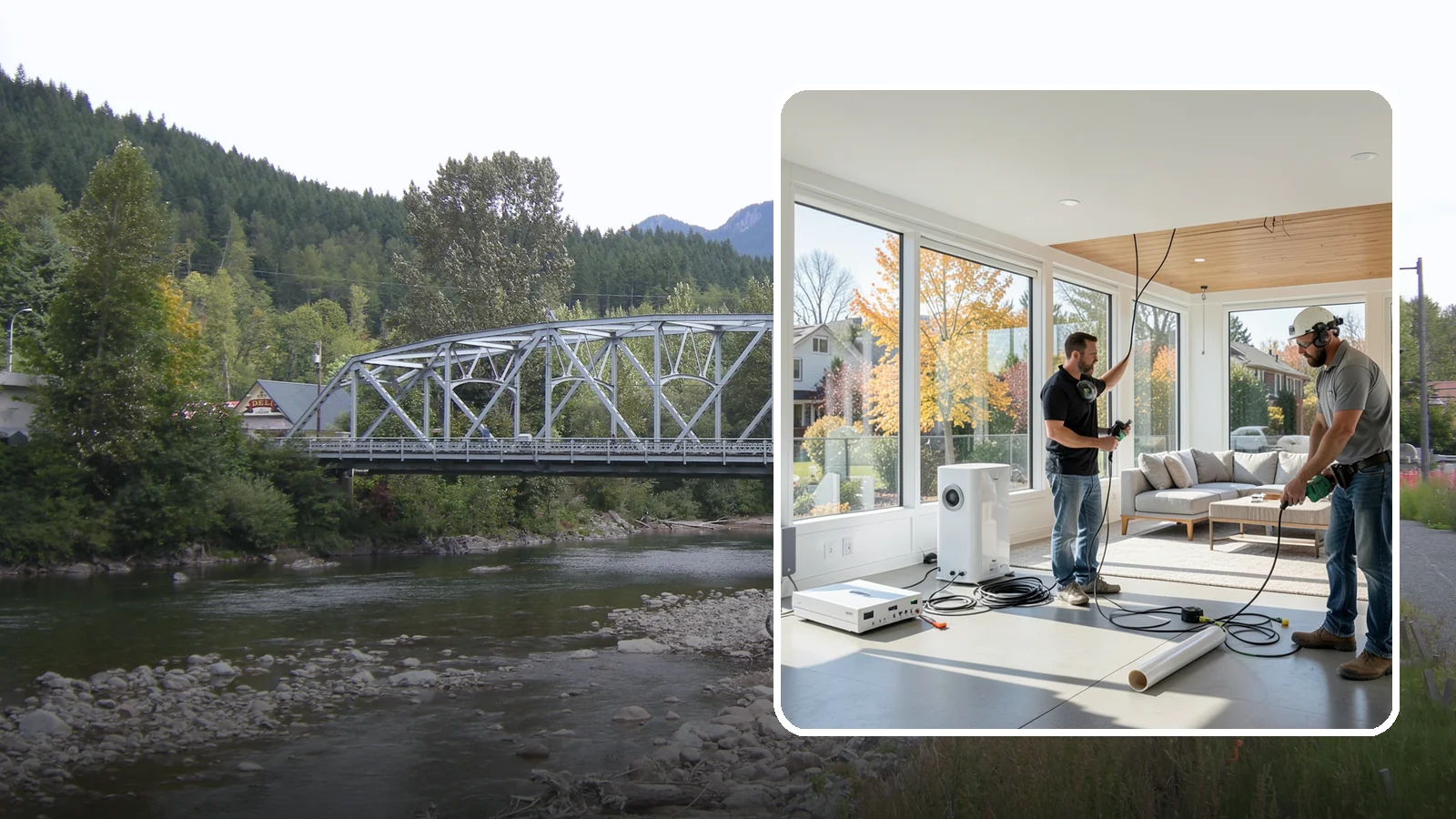 Whole-Home Audio Installation in Skykomish, King County, WA - We install whole-home audio that streams music seamlessly to any room, indoors or on the covered patio.