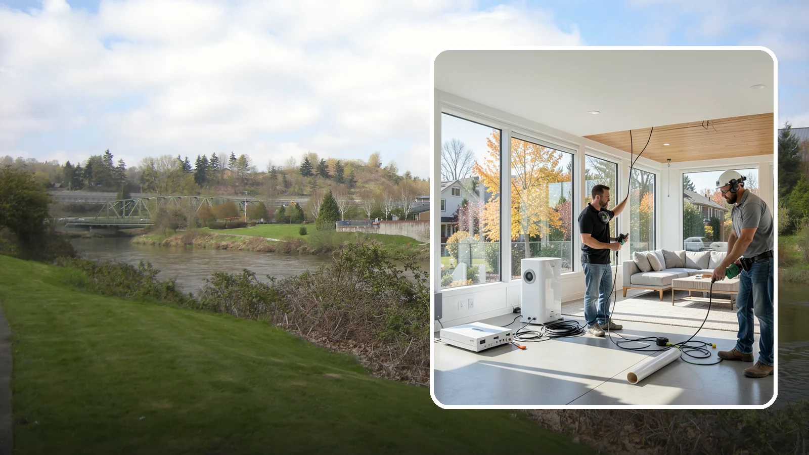 Whole-Home Audio Installation in Tukwila, King County, WA - We install whole-home audio that streams music seamlessly to any room, indoors or on the covered patio.