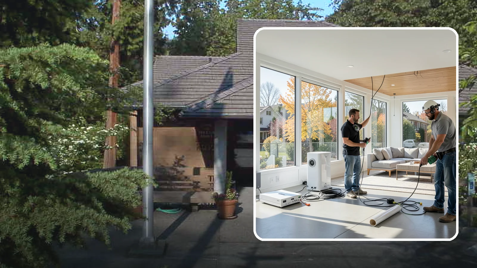 Whole-Home Audio Installation in Yarrow Point, King County, WA - We install whole-home audio that streams music seamlessly to any room, indoors or on the covered patio.