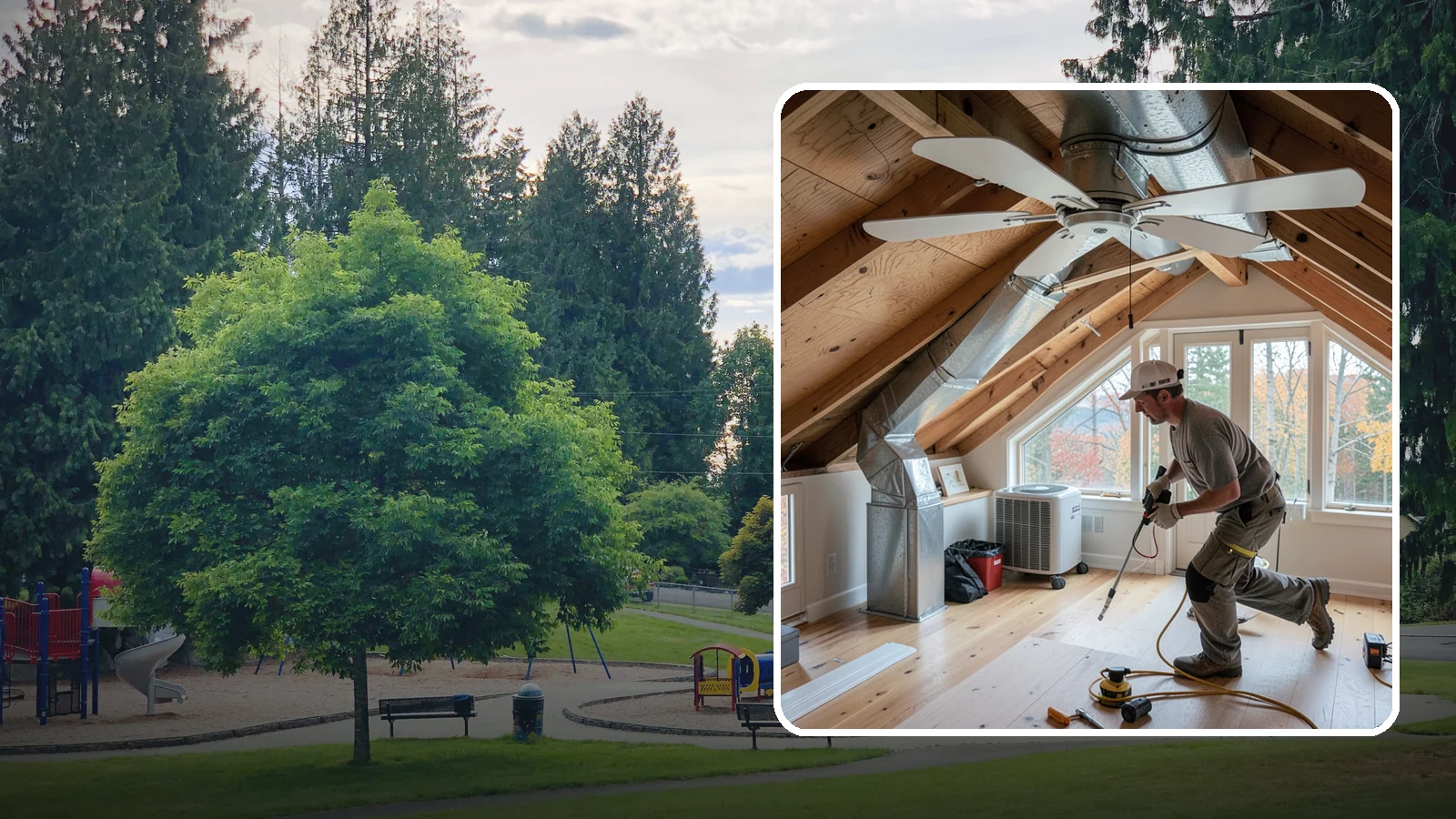 Whole-House Fan Installation in Bonney Lake, Pierce County, WA - Whole-house fan installation that flushes out heat on warm Puget Sound evenings without AC.