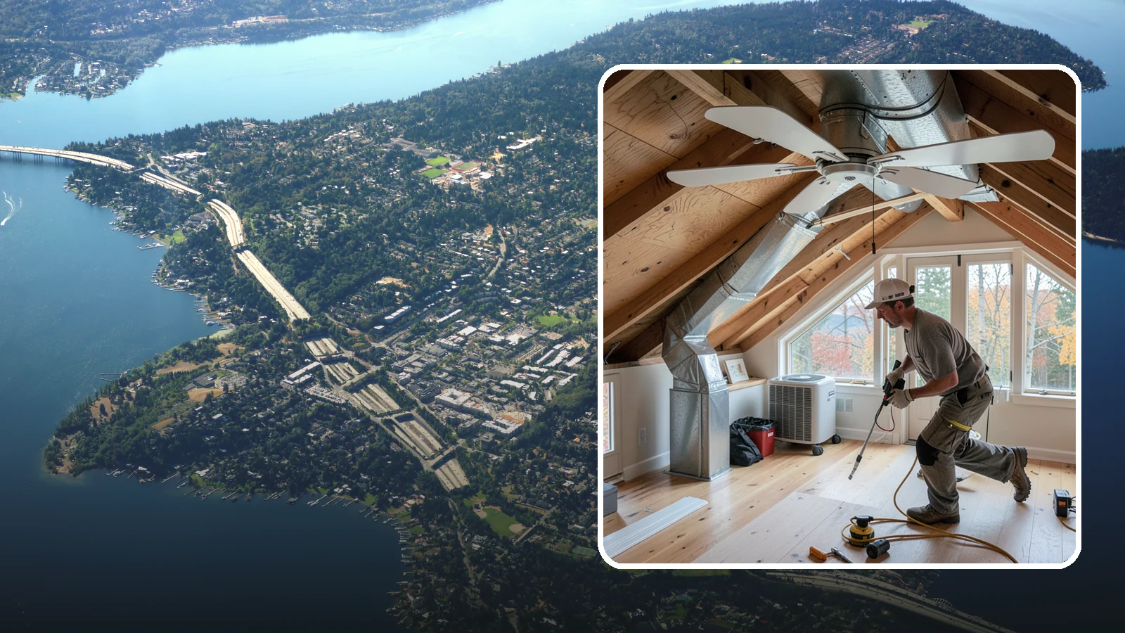 Whole-House Fan Installation in Mercer Island, King County, WA - Whole-house fan installation that flushes out heat on warm Puget Sound evenings without AC.