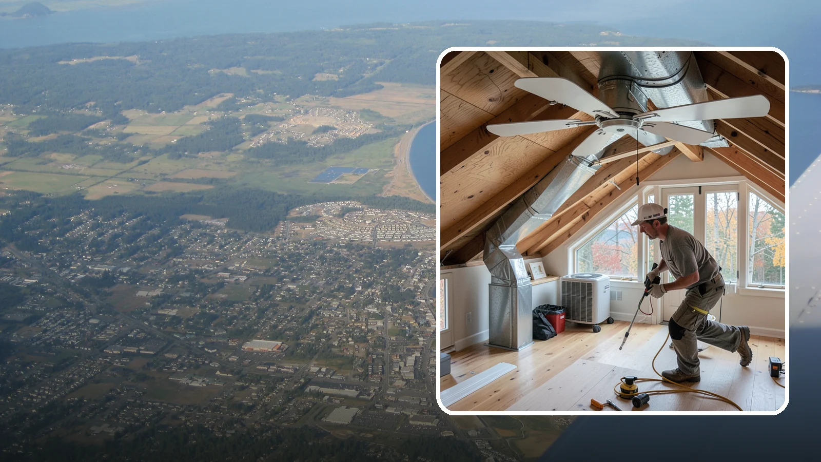 Whole-House Fan Installation in Oak Harbor, Island County, WA - Whole-house fan installation that flushes out heat on warm Puget Sound evenings without AC.