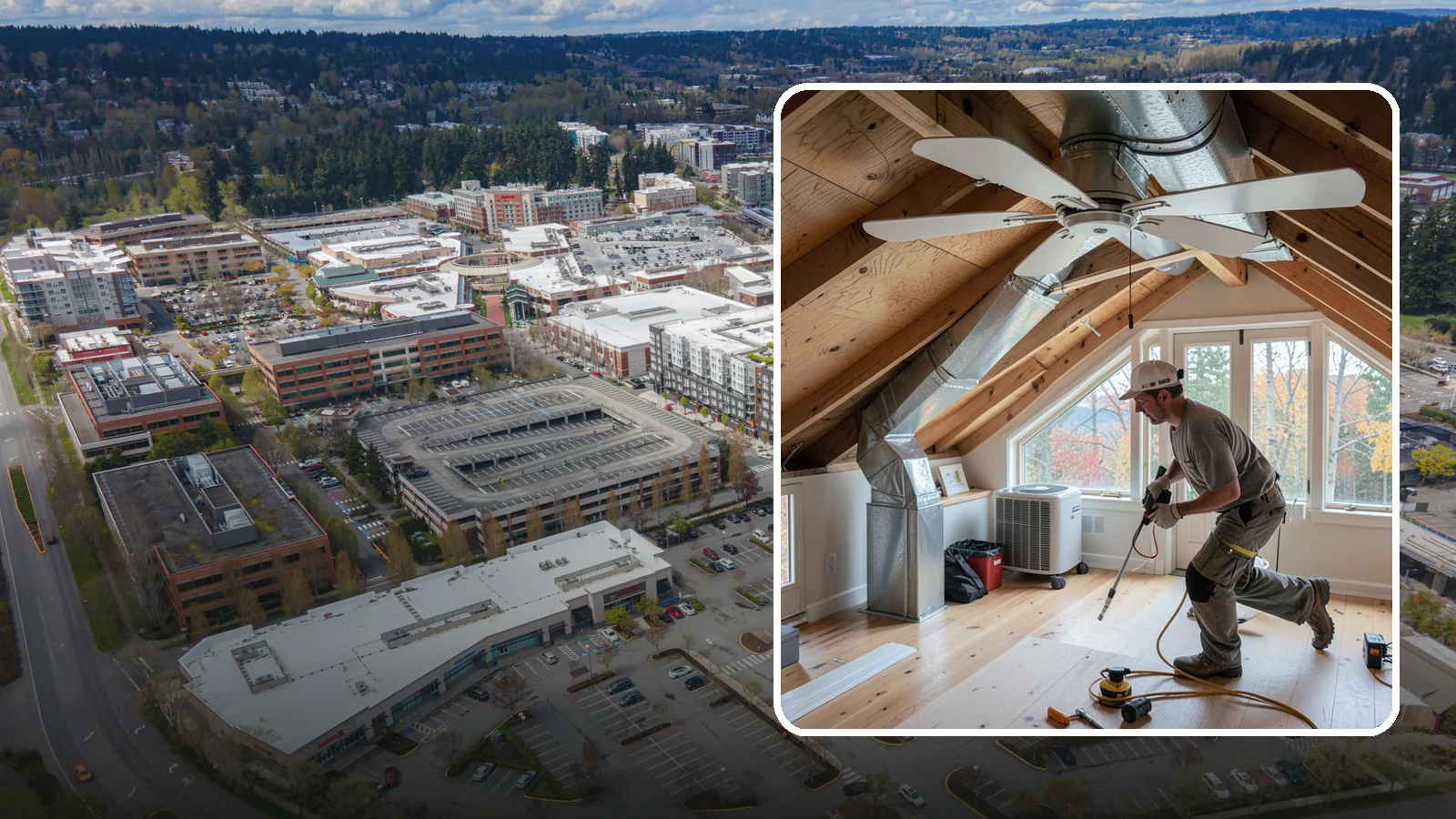 Whole-House Fan Installation in Redmond, King County, WA - Whole-house fan installation that flushes out heat on warm Puget Sound evenings without AC.