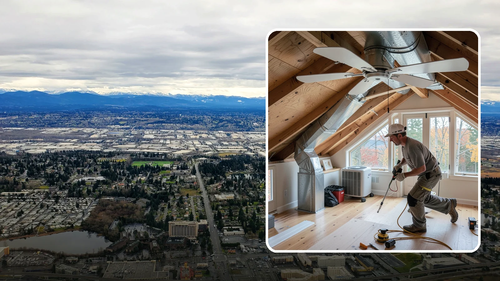 Whole-House Fan Installation in SeaTac, King County, WA - Whole-house fan installation that flushes out heat on warm Puget Sound evenings without AC.