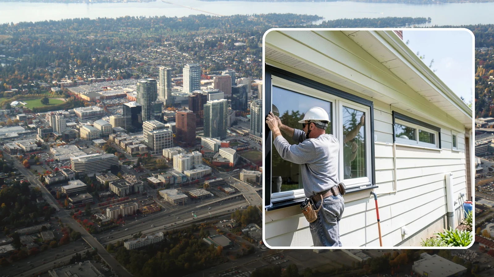 Window Flashing Installation in Bellevue, King County, WA - Installing or correcting window flashing to keep wind-driven Puget Sound rain from reaching your walls.