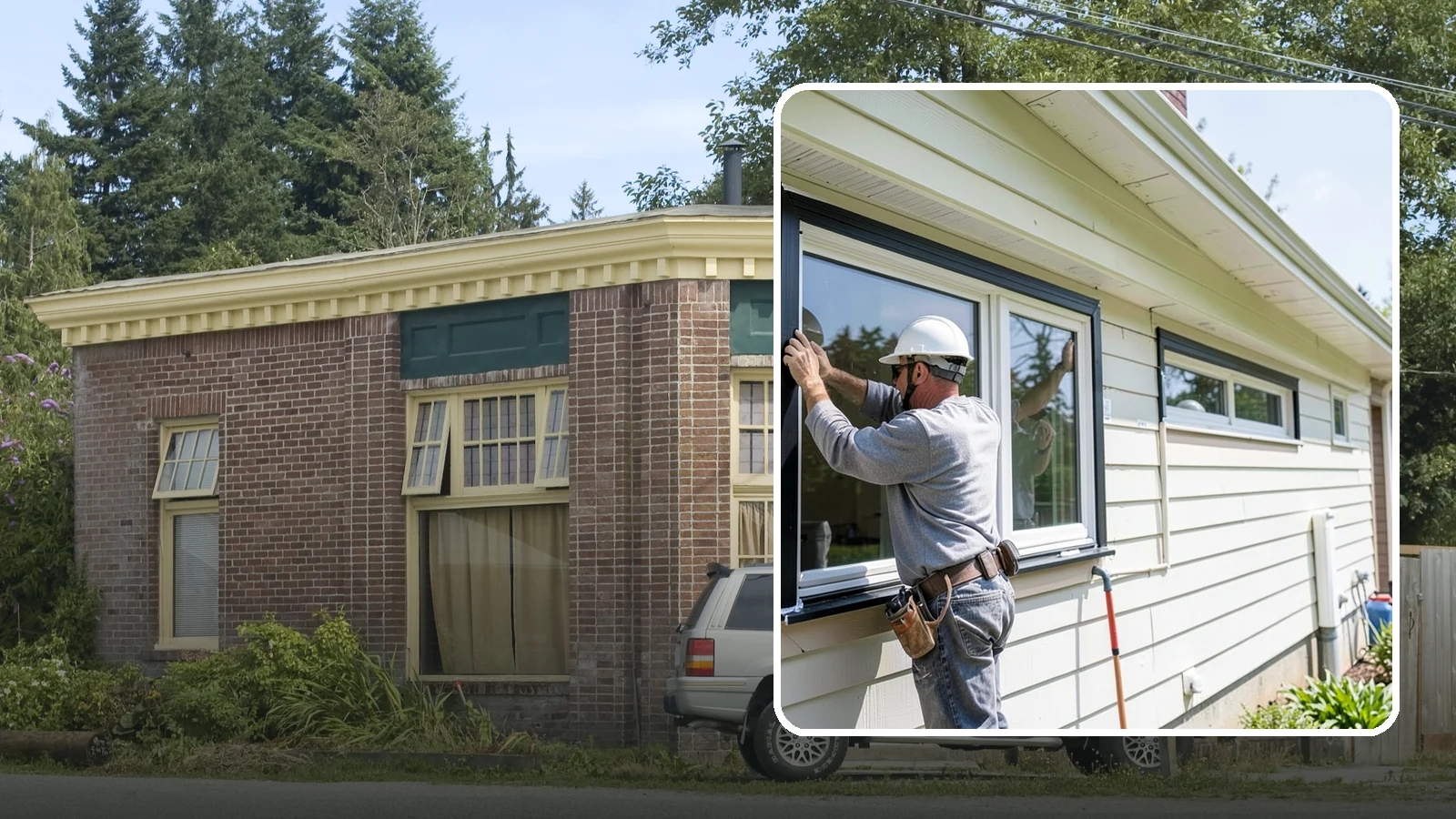 Window Flashing Installation in Hamilton, Skagit County, WA - Installing or correcting window flashing to keep wind-driven Puget Sound rain from reaching your walls.