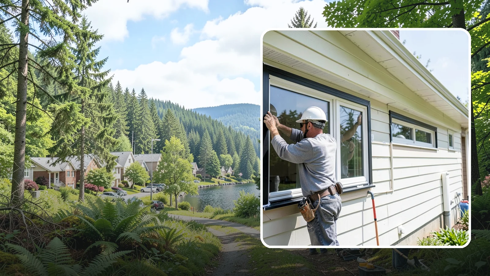 Window Flashing Installation in Lake Forest Park, King County, WA - Installing or correcting window flashing to keep wind-driven Puget Sound rain from reaching your walls.