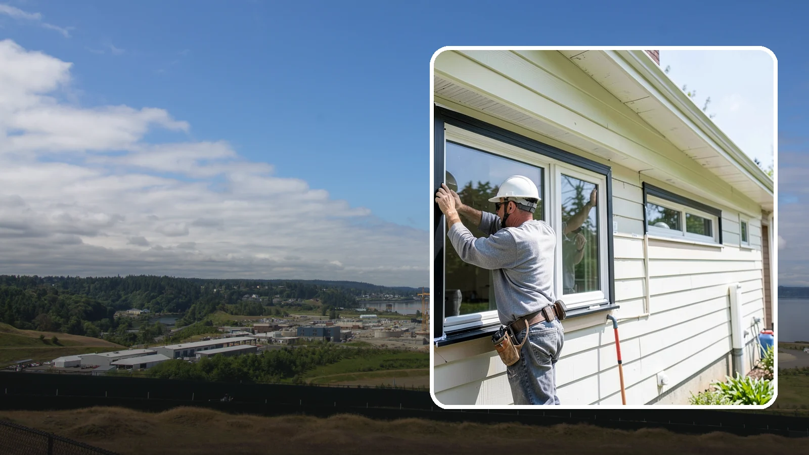 Window Flashing Installation in University Place, Pierce County, WA - Installing or correcting window flashing to keep wind-driven Puget Sound rain from reaching your walls.