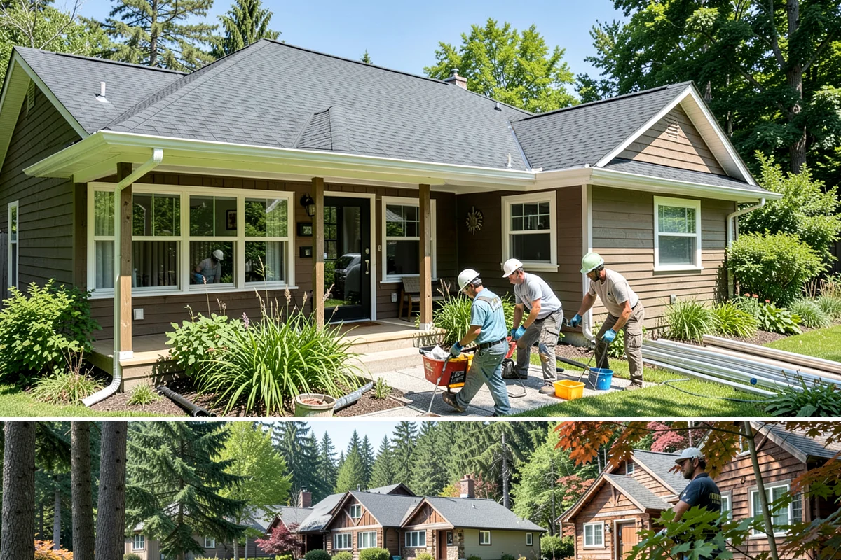 Window Installation in Edgewood, Pierce County, WA - New openings are best cut and dried-in during a stretch of fair weather, but we tarp and protect the work so installations can...