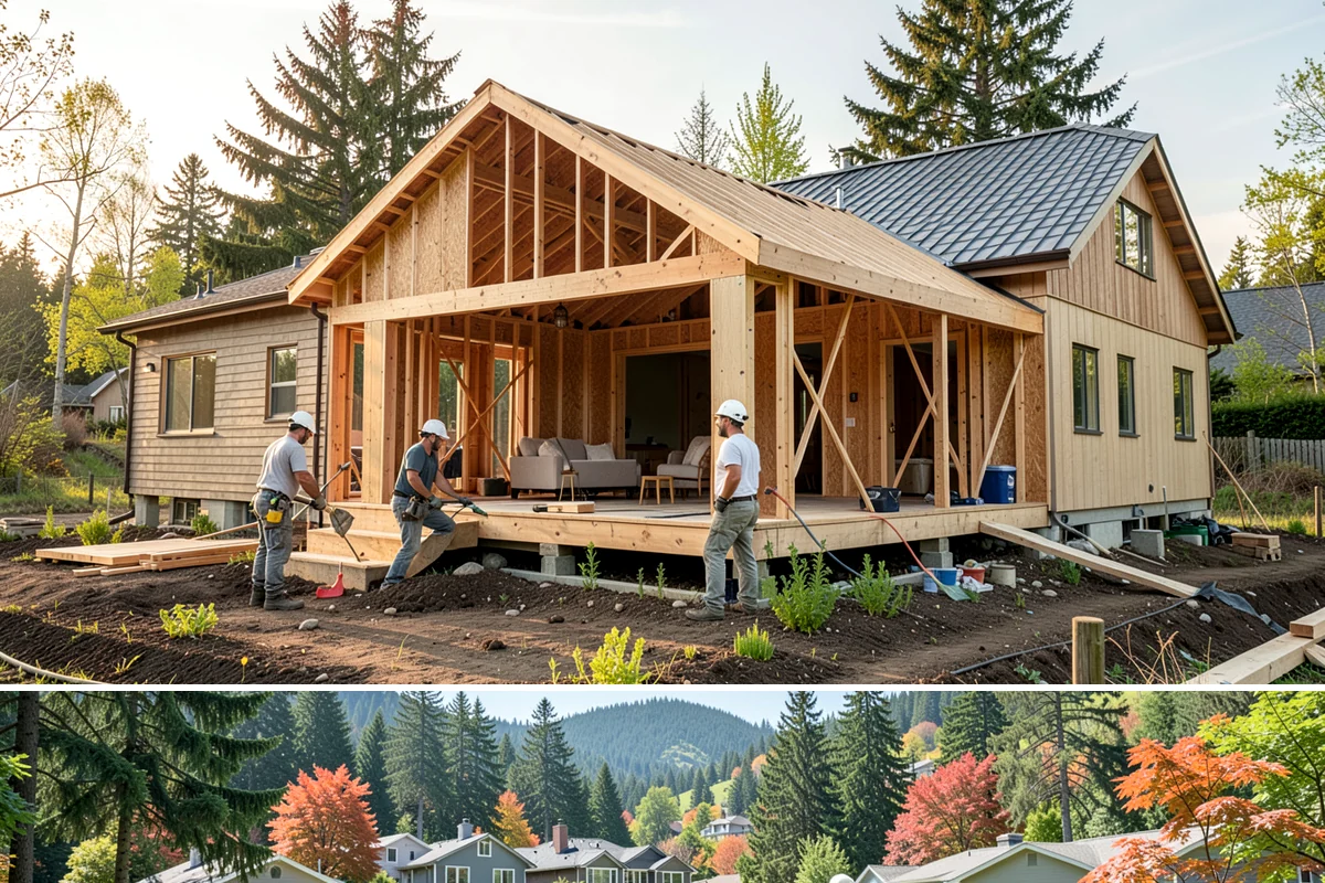 Window Installation in Fircrest, Pierce County, WA - New openings are best cut and dried-in during a stretch of fair weather, but we tarp and protect the work so installations can...