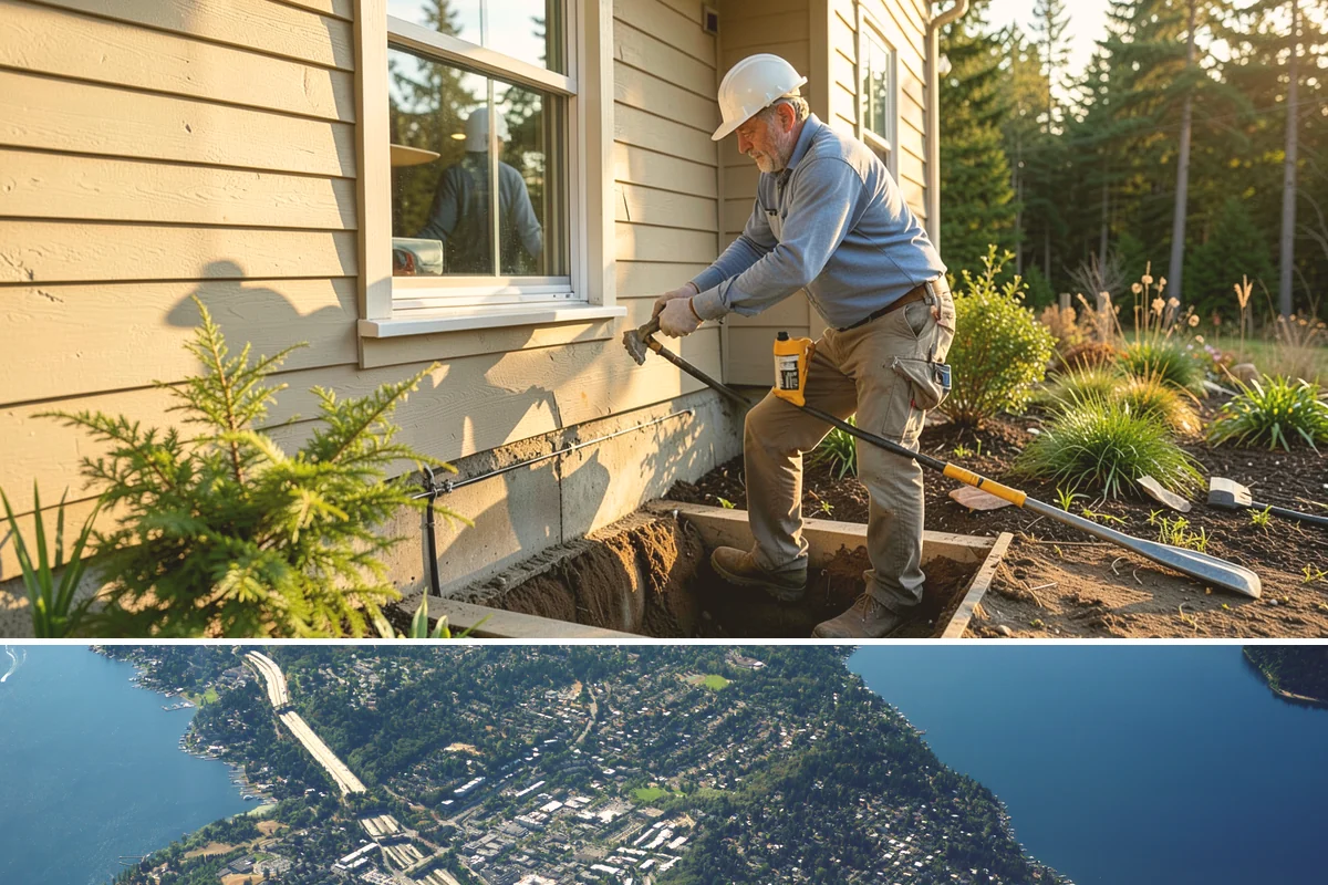 Window Installation in Mercer Island, King County, WA - New openings are best cut and dried-in during a stretch of fair weather, but we tarp and protect the work so installations can...