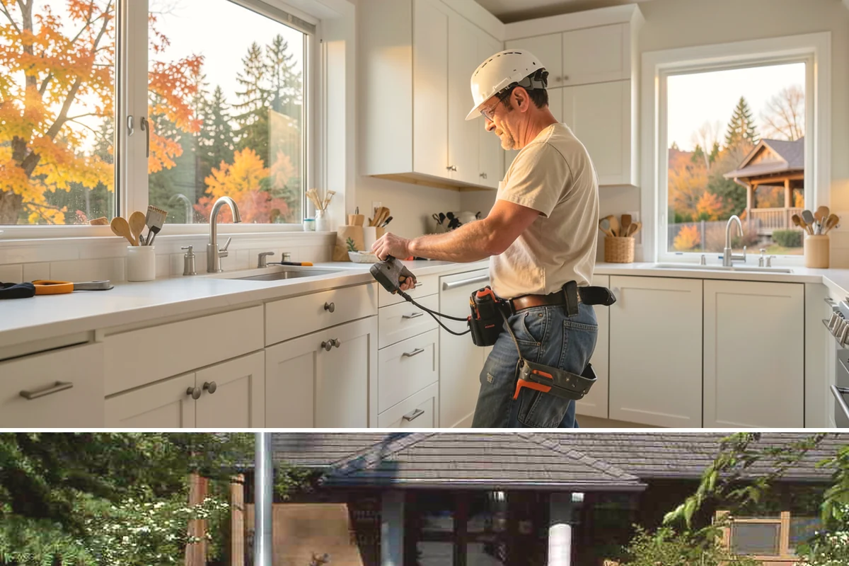 Window Installation in Yarrow Point, King County, WA - New openings are best cut and dried-in during a stretch of fair weather, but we tarp and protect the work so installations can...