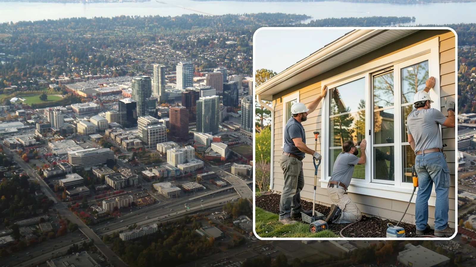 Window Replacement in Bellevue, King County, WA - Swapping out aged, failing windows throughout your home for modern, weather-tight units suited to Puget Sound's damp climate.