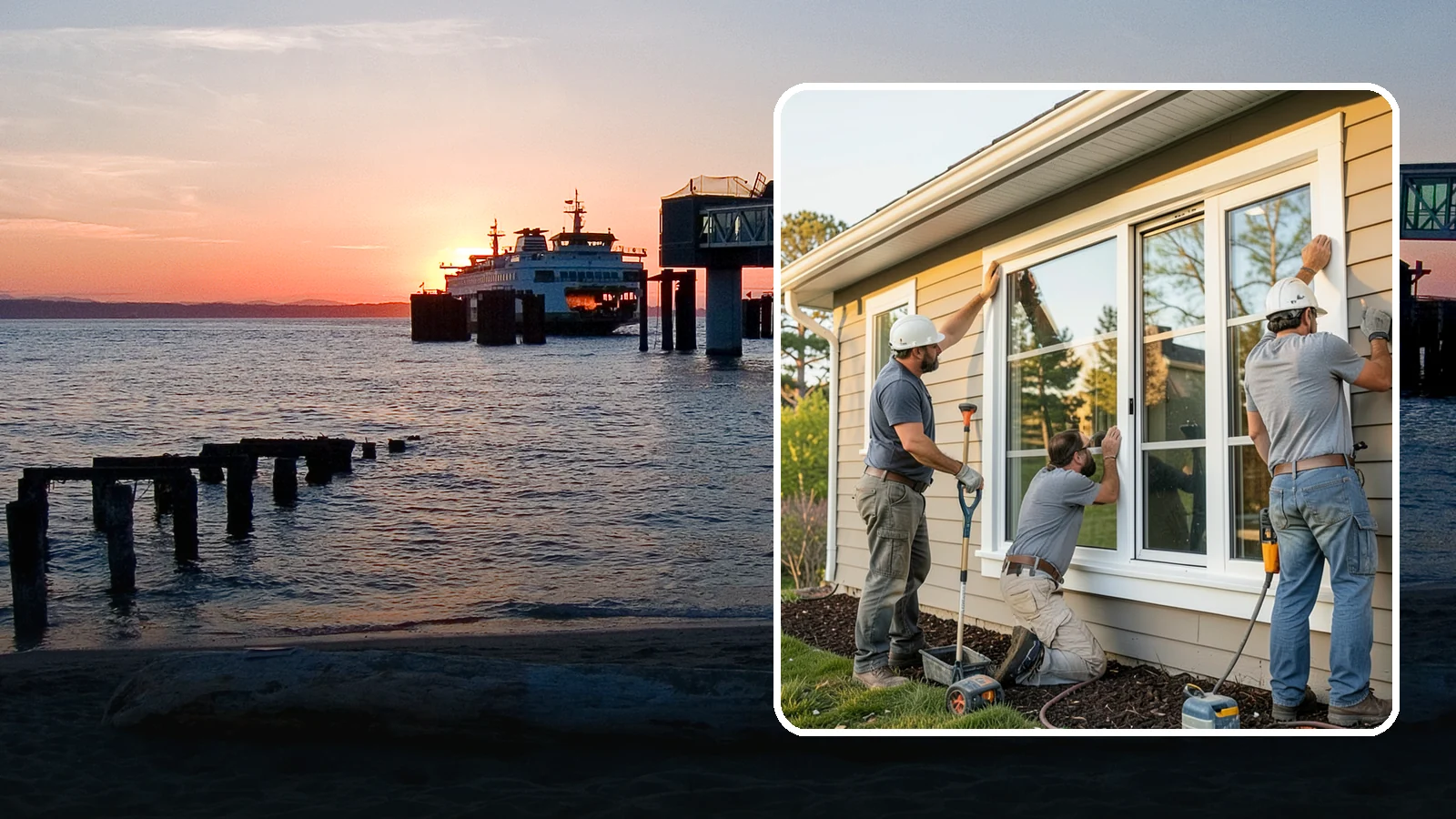 Window Replacement in Edmonds, Snohomish County, WA - Swapping out aged, failing windows throughout your home for modern, weather-tight units suited to Puget Sound's damp climate.