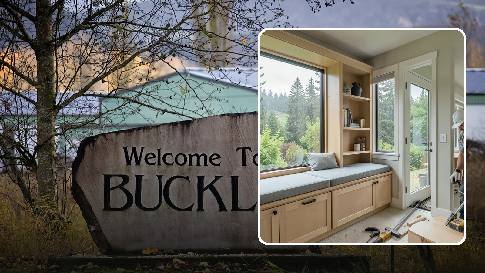 Window Seat Construction in Buckley, Pierce County, WA - A cozy custom window seat that adds seating, storage, and a favorite spot to watch the Northwest rain.