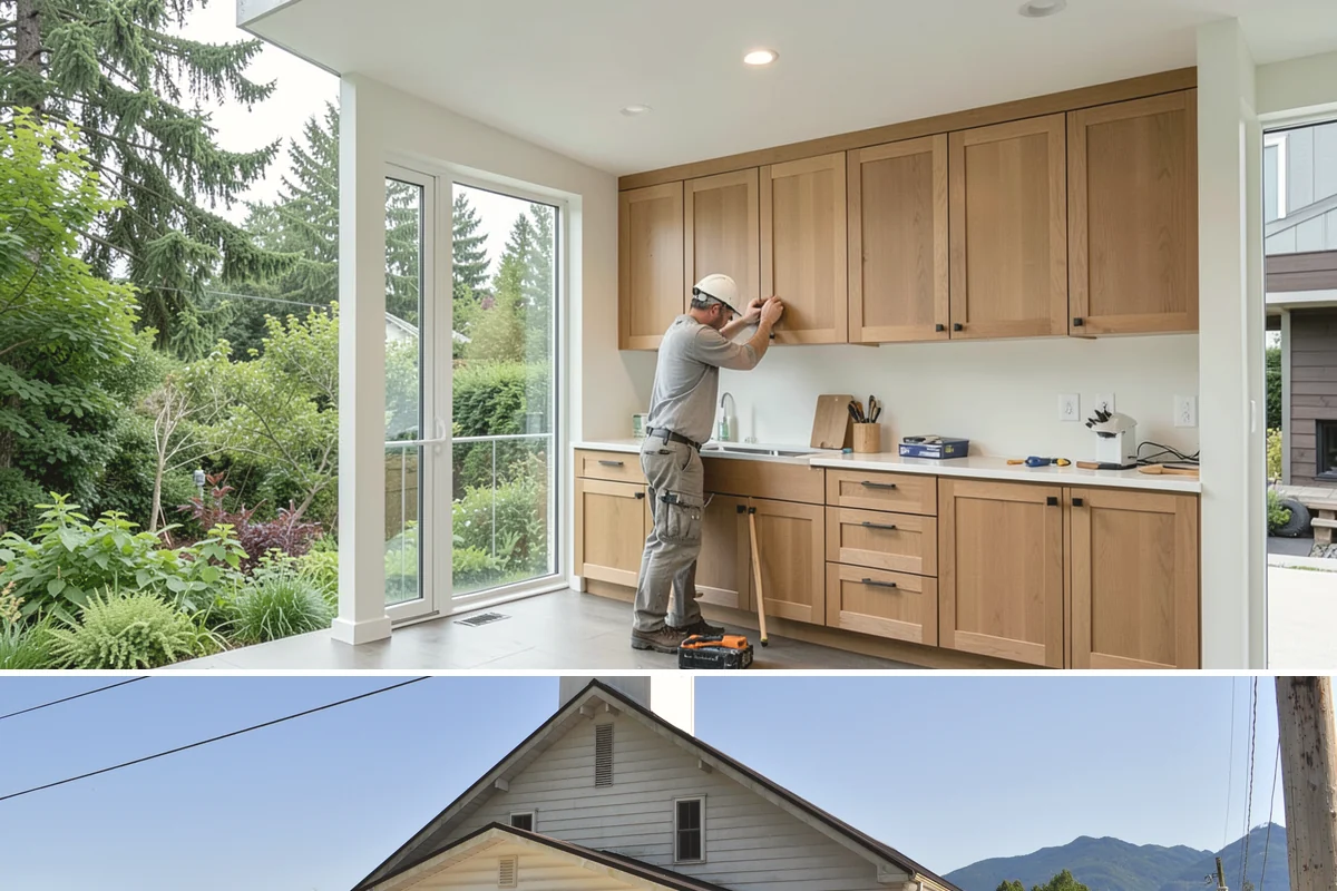 Window Seat Construction in Concrete, Skagit County, WA - Window seat construction is an interior project available throughout the year.