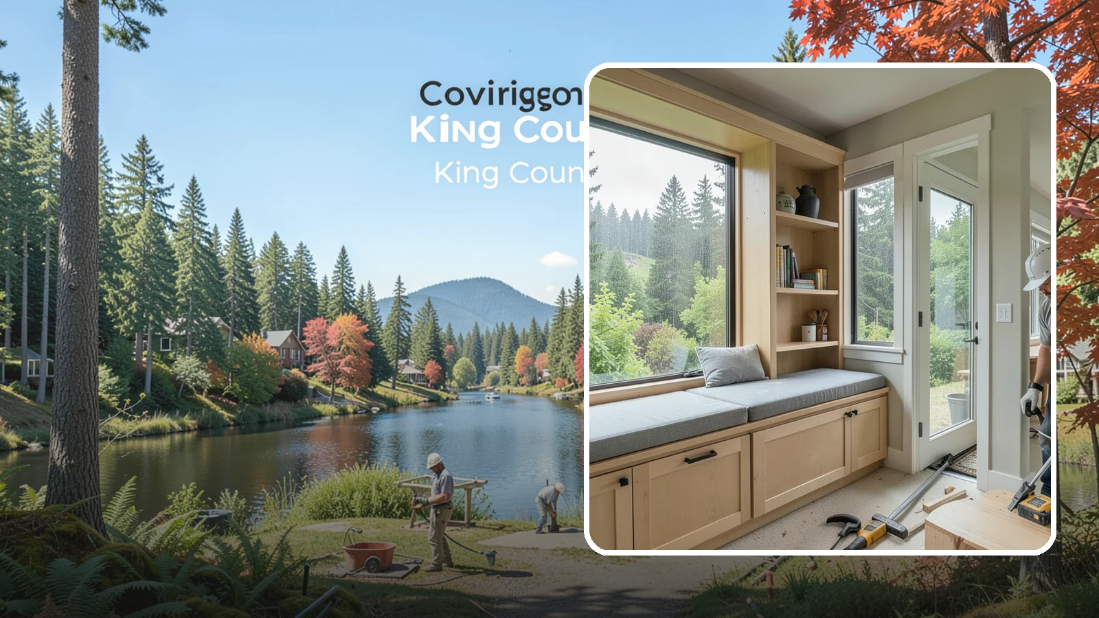 Window Seat Construction in Covington, King County, WA - A cozy custom window seat that adds seating, storage, and a favorite spot to watch the Northwest rain.