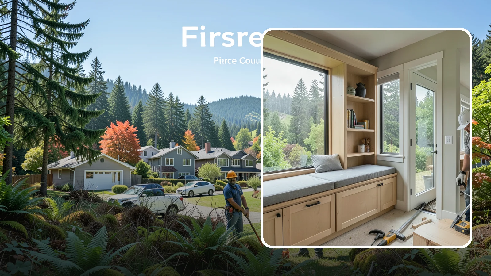 Window Seat Construction in Fircrest, Pierce County, WA - A cozy custom window seat that adds seating, storage, and a favorite spot to watch the Northwest rain.