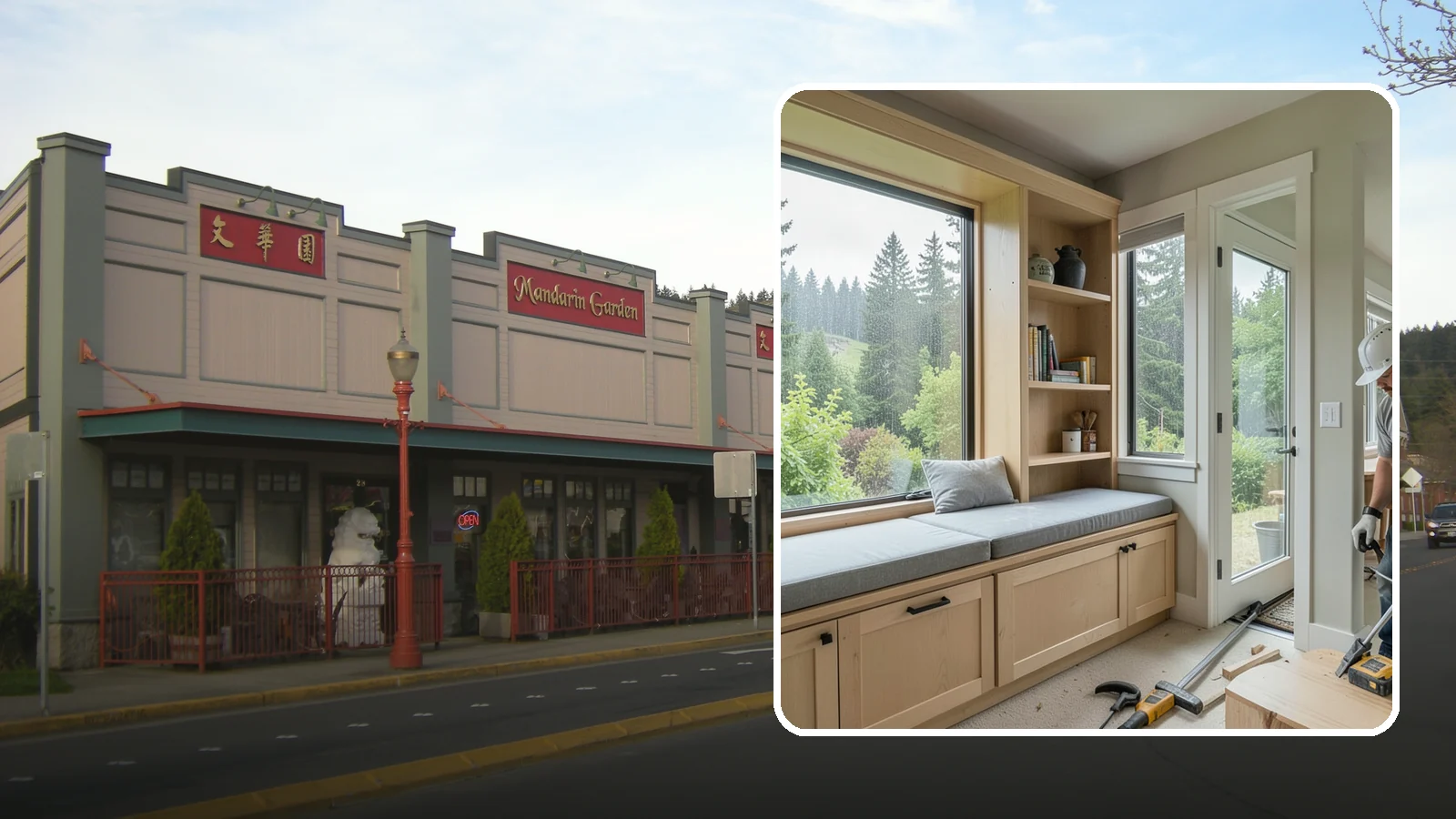 Window Seat Construction in Issaquah, King County, WA - A cozy custom window seat that adds seating, storage, and a favorite spot to watch the Northwest rain.