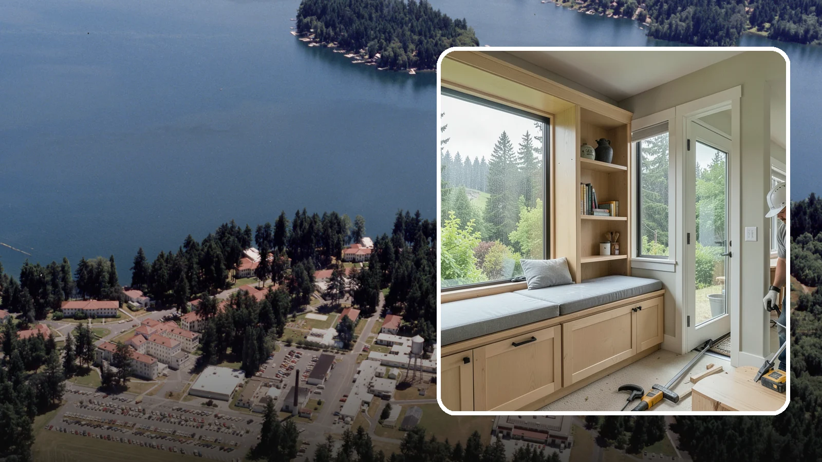 Window Seat Construction in Lakewood, Pierce County, WA - A cozy custom window seat that adds seating, storage, and a favorite spot to watch the Northwest rain.