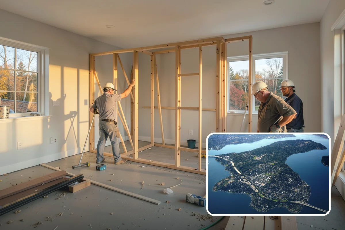 Window Seat Construction in Mercer Island, King County, WA - A cozy reading and relaxation spot