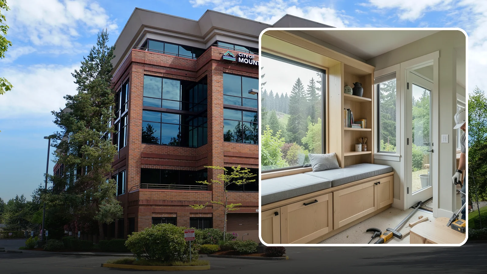 Window Seat Construction in Mountlake Terrace, Snohomish County, WA - A cozy custom window seat that adds seating, storage, and a favorite spot to watch the Northwest rain.